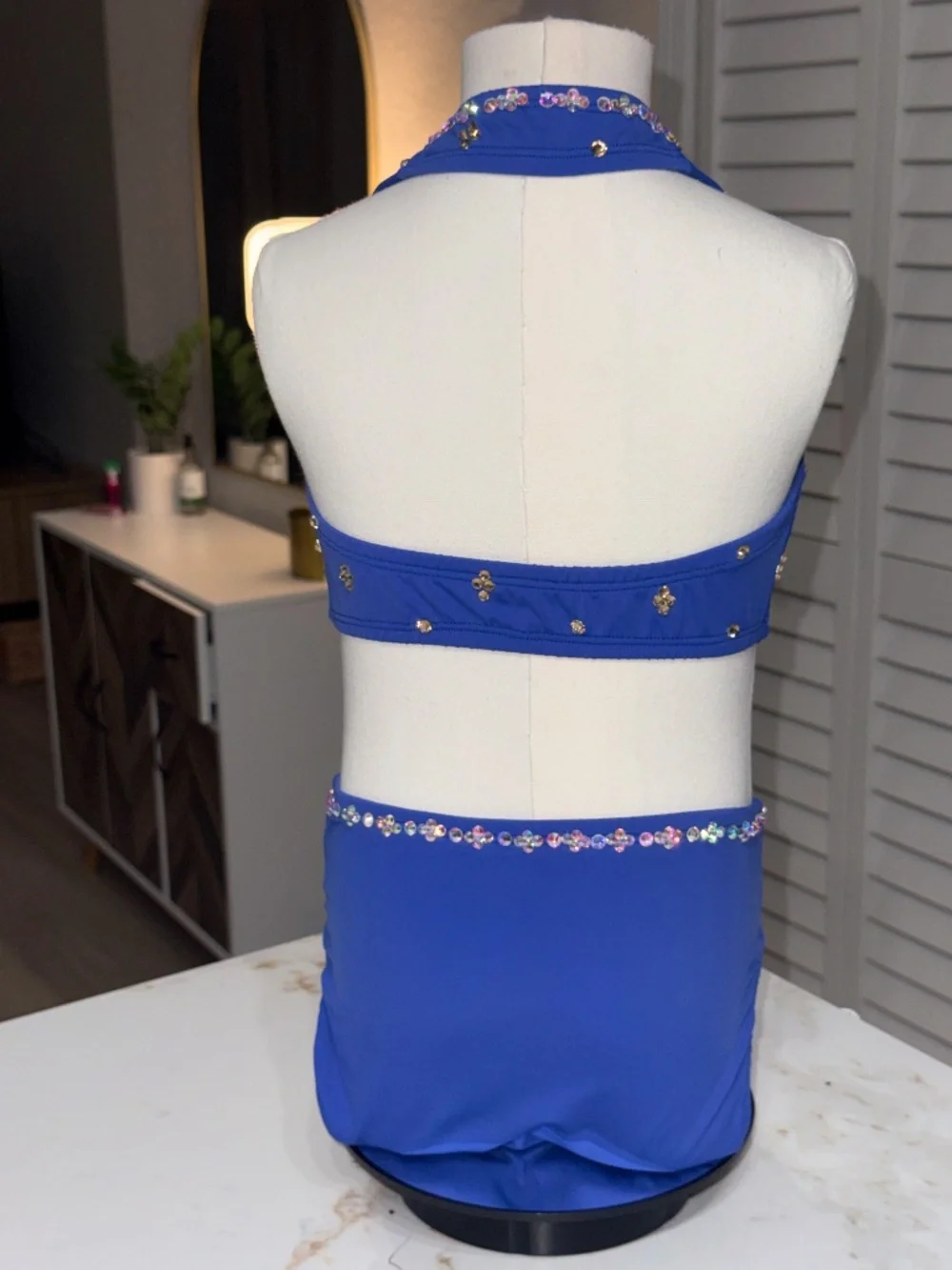 Semi Custom Royal Blue Dance Costume Leotard - 2nd Skin Ch XS